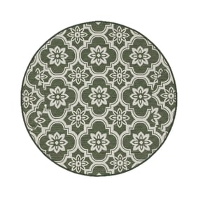 Okrągły dywan zewnętrzny – Rio Flower Zielony - sfeer