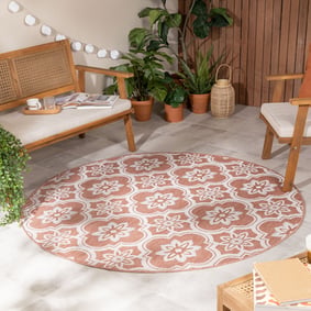 Okrągły dywan zewnętrzny – Rio Flower Różowy