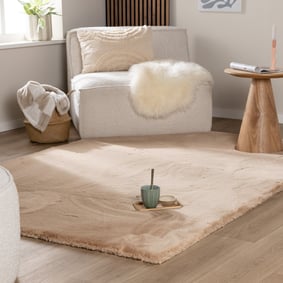 Miękki dywan wysokowłóknisty – Comfy Supreme Beżowy
