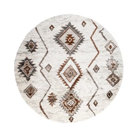 Okrągły dywanik berberyjski - Blend Aztec Terra - sfeer