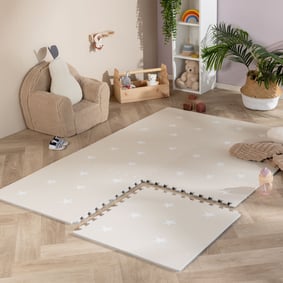 Mata piankowa Puzzle – Alfie Stars Szara/Beżowa