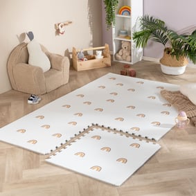 Mata piankowa Puzzle – Alfie Rainbow Biała