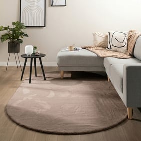 Owalny dywan o niskim runie - Cozy Taupe