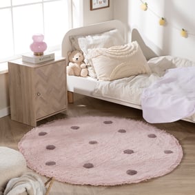 Okrągły Dywan do Pokoju Dziecięcego – Lou Dots Fioletowy