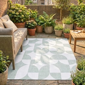 Dywan zewnętrzny abstrakcja - Groovy Tiles Zielony