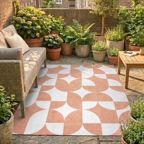 Dywan zewnętrzny abstrakcja - Groovy Tiles Terakota