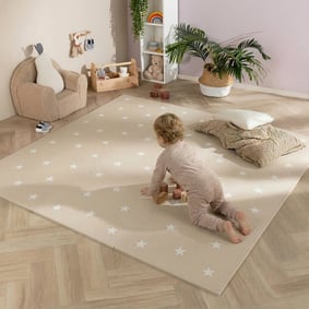 Mata piankowa Puzzle - Alfie XL Stars Szara/Beżowa