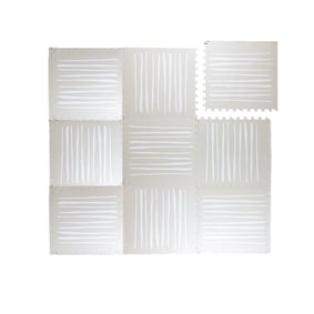 Mata piankowa Puzzle - Alfie XL Stripes Szara/Beżowa - sfeer