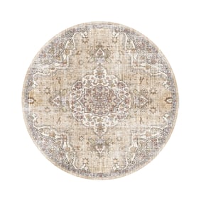Dywan okrągły orientalny - Leyla Medallion Taupe - sfeer