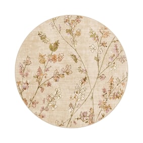 Dywan do prania okrągły - Misty Floral Kremowy - sfeer
