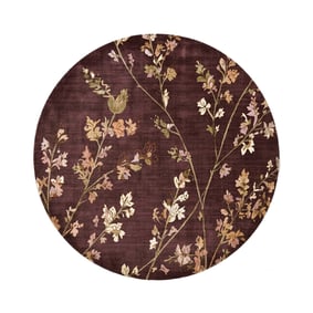 Dywan do prania okrągły - Misty Floral Brązowy - sfeer