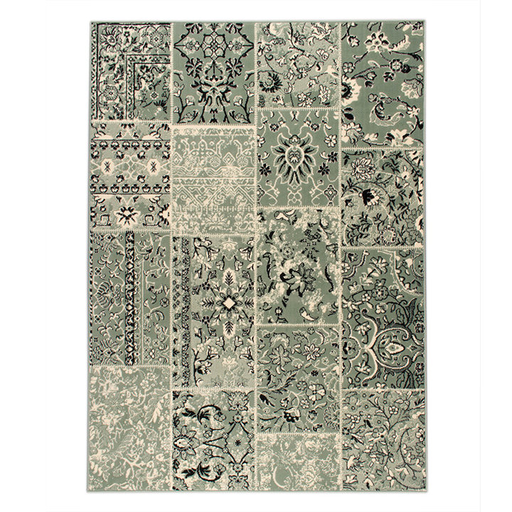 Dywan vintage - Wonder Patchwork Zielony/Czarny - 1