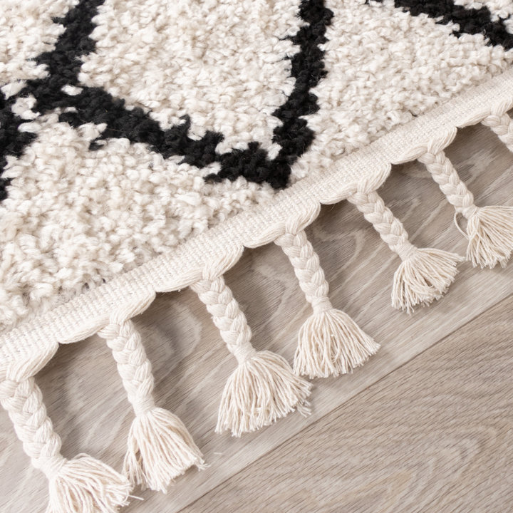 Dywan z długim włosiem - Grand Diamond Weave Kremowy/Czarny - 4
