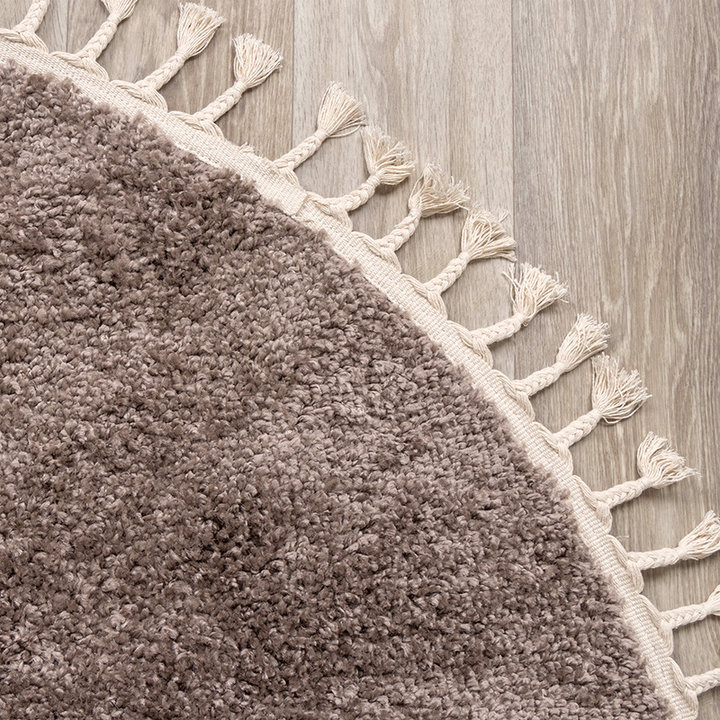 Dywan okrągły z długim włosiem - Lofty Fringe Taupe - 3