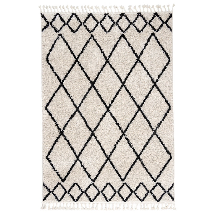 Dywan z długim włosiem - Grand Diamond Weave Kremowy/Czarny - 1