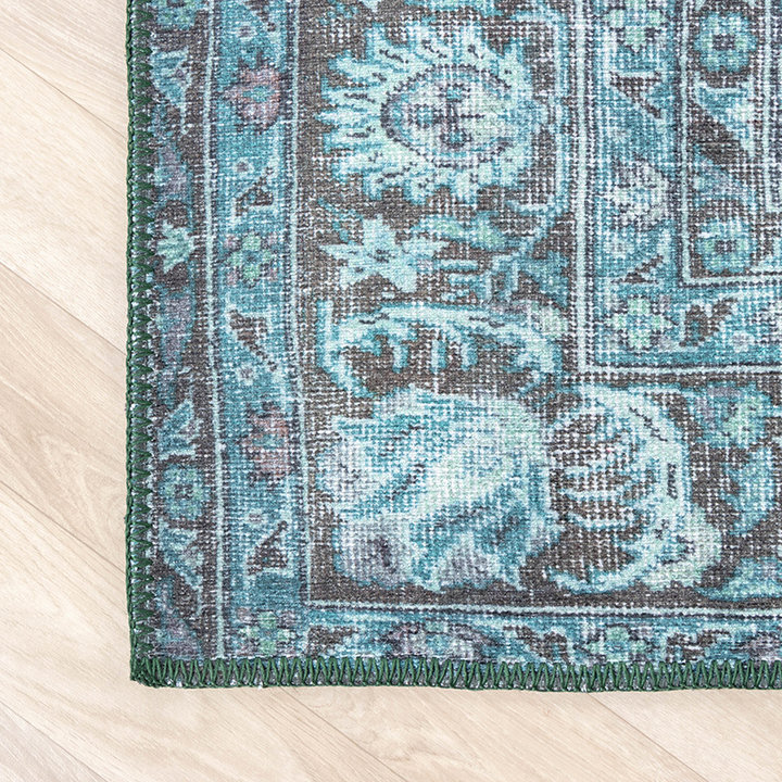 Dywan vintage - Estate Medalion Niebieski/Zielony - 6