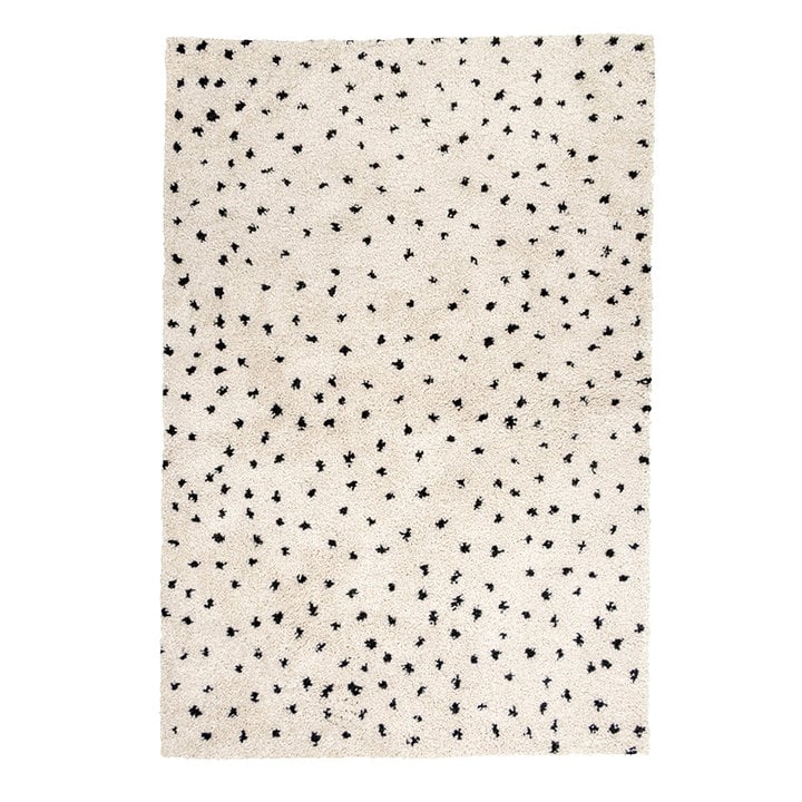 Dywan z długim włosiem - Grand Dots Kremowy/Czarny - 1