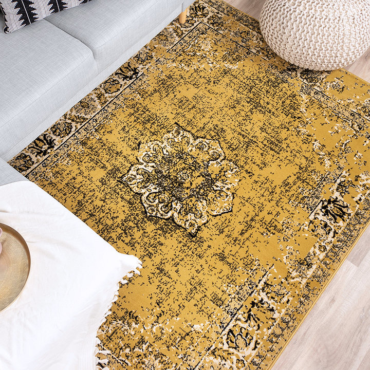 Dywan vintage - Wonder Żółty/Czarny - 3