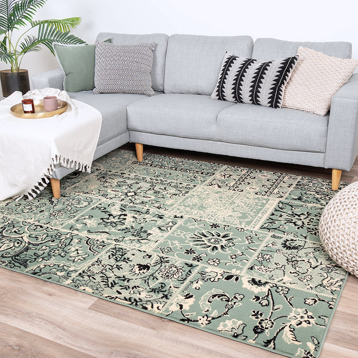 Dywan vintage - Wonder Patchwork Zielony/Czarny - 2