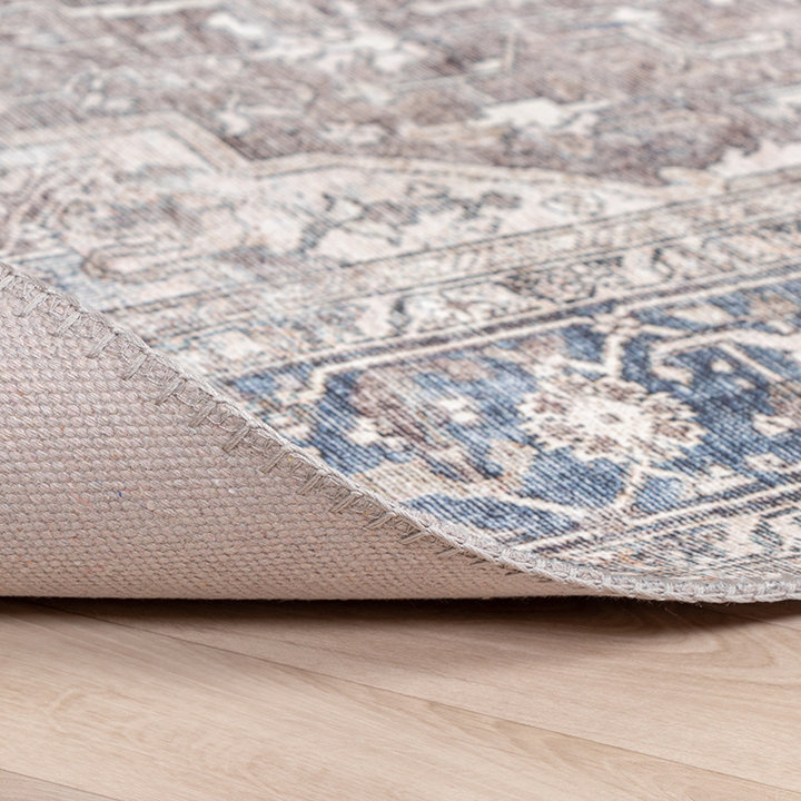 Dywan vintage - Lugan Niebieski/Taupe - 5