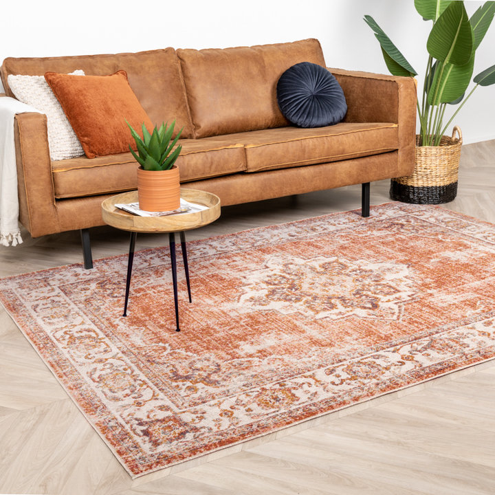 Dywan vintage - Spring Medaillon Terakota/Kremowy