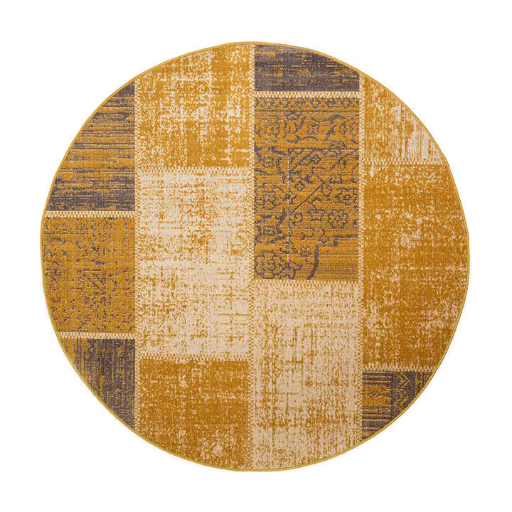 Dywan okrągły Patchwork - Spring Ochra/Taupe - 1