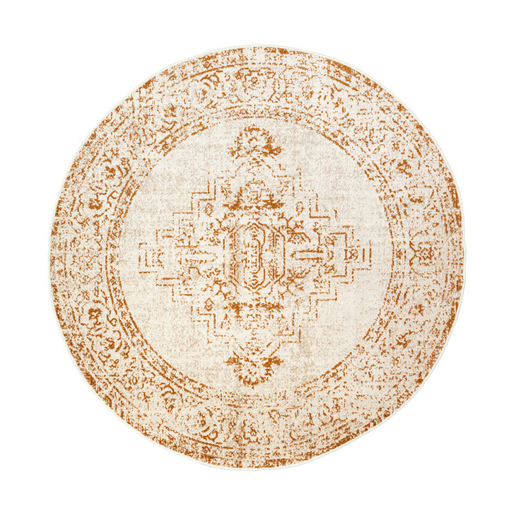 Dywan okrągły vintage - Spring Ethnic Kremowy/Terakota - 1