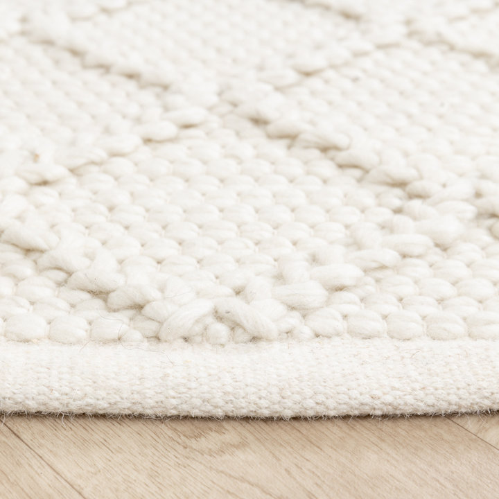 Dywan wełniany pleciony - Knit Kremowy - 6