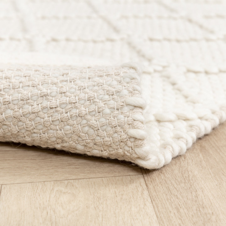 Dywan wełniany pleciony - Knit Kremowy - 8