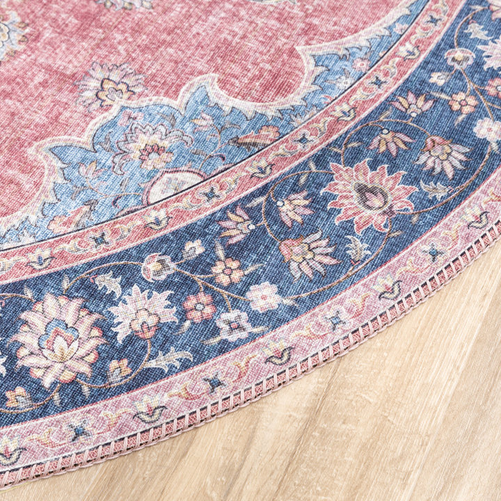 Dywan okrągły vintage - Lily Medallion Czerwony/Różowy - 4