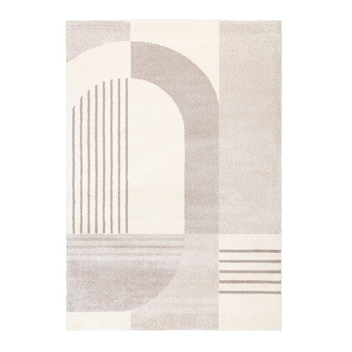 Dywan z długim włosiem - Serene Shapes Kremowy/Szary - 1