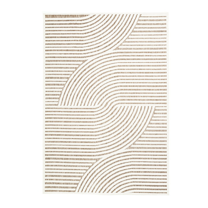 Dywan nowoczesny - Nori Curves Biały/Taupe - 1