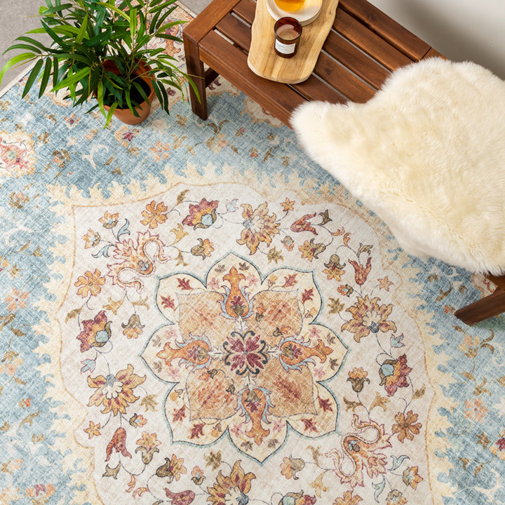 Dywan zewnętrzny vintage - Santo Mandala Jasnoniebieski - 2