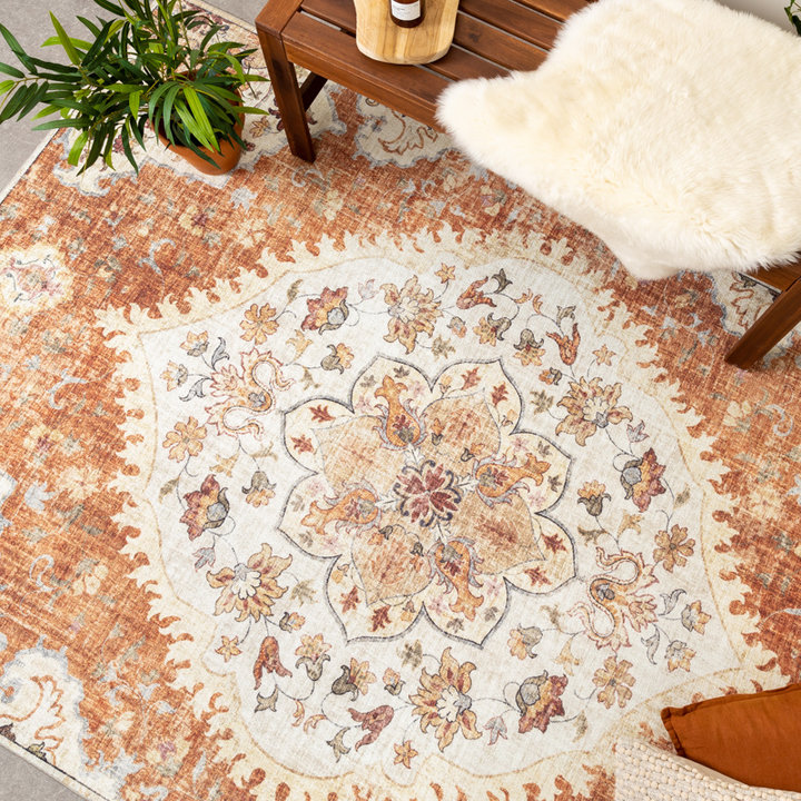 Dywan zewnętrzny vintage - Santo Mandala Terakota - 2