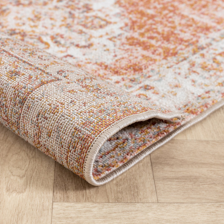 Chodnik dywanowy vintage - Spring Medaillon Terakota/Kremowy - 5
