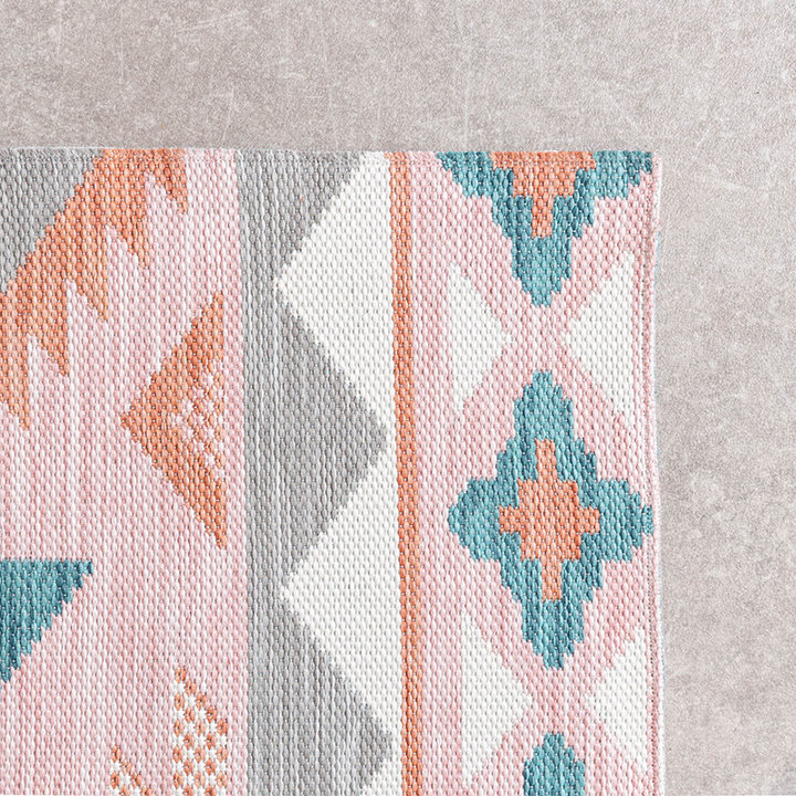 Dywan zewnętrzny boho - Vedra Aztec Różowy - 3