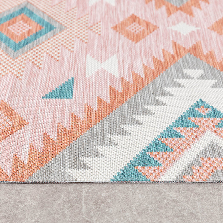 Dywan zewnętrzny boho - Vedra Aztec Różowy - 4
