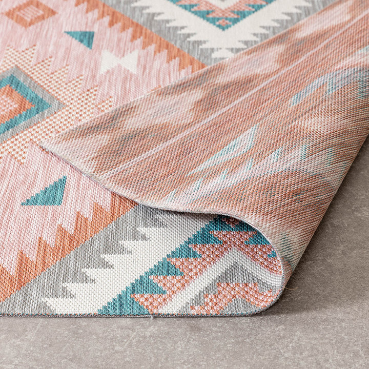 Dywan zewnętrzny boho - Vedra Aztec Różowy - 5