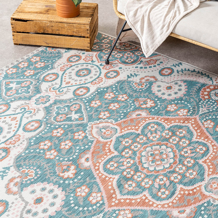 Dywan zewnętrzny boho - Vedra Medallion Niebieski - 2