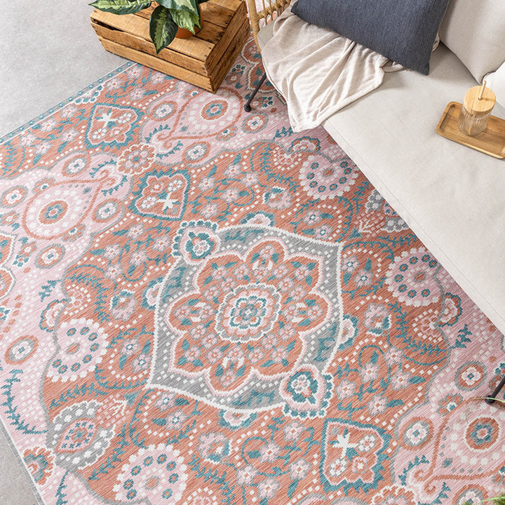 Dywan zewnętrzny boho - Vedra Medallion Różowy - 3