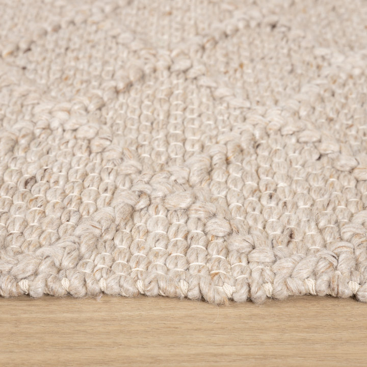 Dywan wełniany pleciony - Knit Beżowy - 6