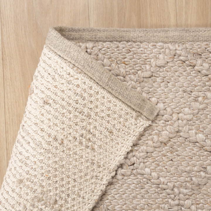 Dywan wełniany pleciony - Knit Beżowy - 7