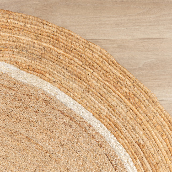Dywan okrągły z juty - Mirai Circle Biały/Naturalny - 3