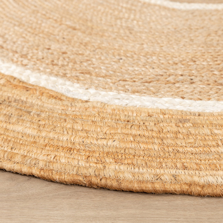Dywan okrągły z juty - Mirai Circle Biały/Naturalny - 4