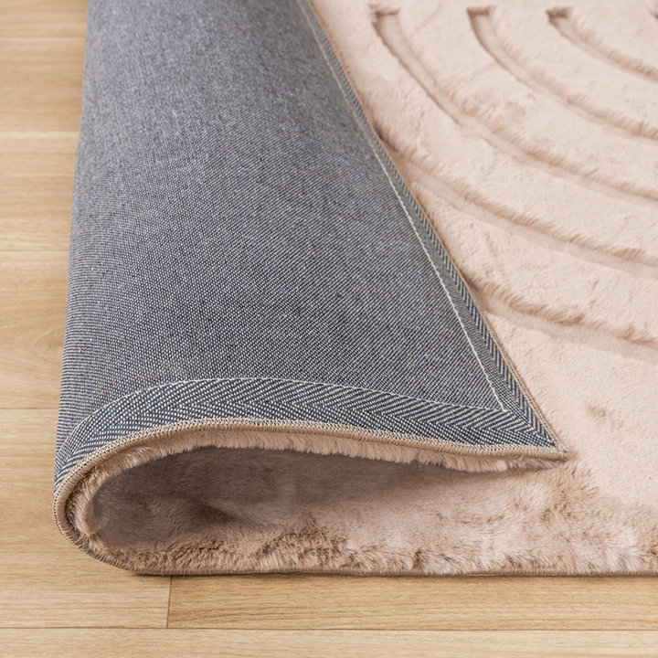 Miękki dywan z długim włosiem - Carvy Curves Taupe - 6