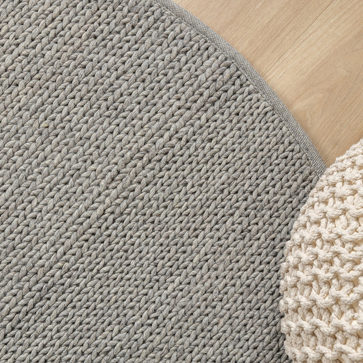 Dywan wełniany okrągły - Twist Szary - 2