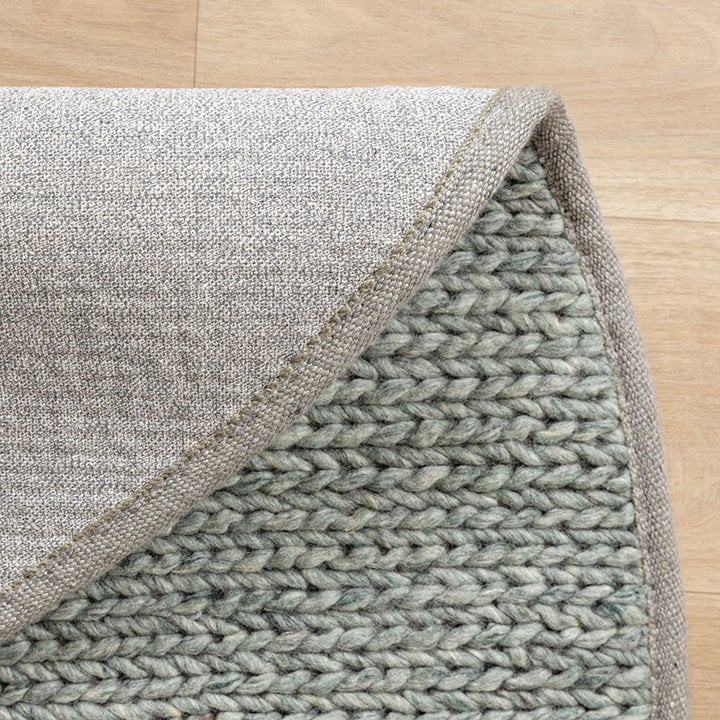 Dywan wełniany okrągły - Twist Zielony - 5