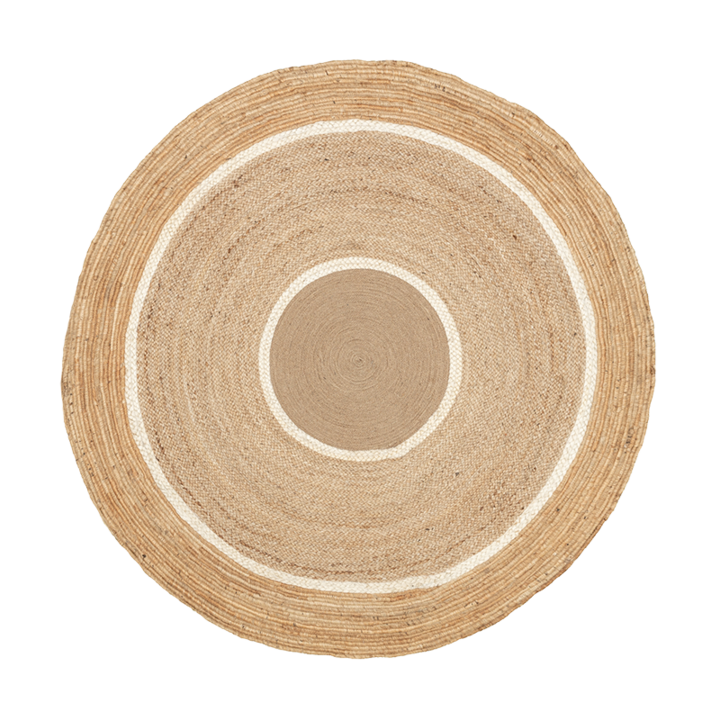 Dywan okrągły z juty - Mirai Circle Biały/Naturalny - 1
