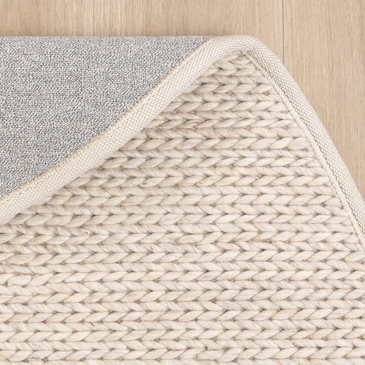 Dywan wełniany okrągły - Twist Beżowy - 5