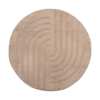 Dywan okrągły z długim włosiem - Carvy Curves Taupe - thumbnail 1